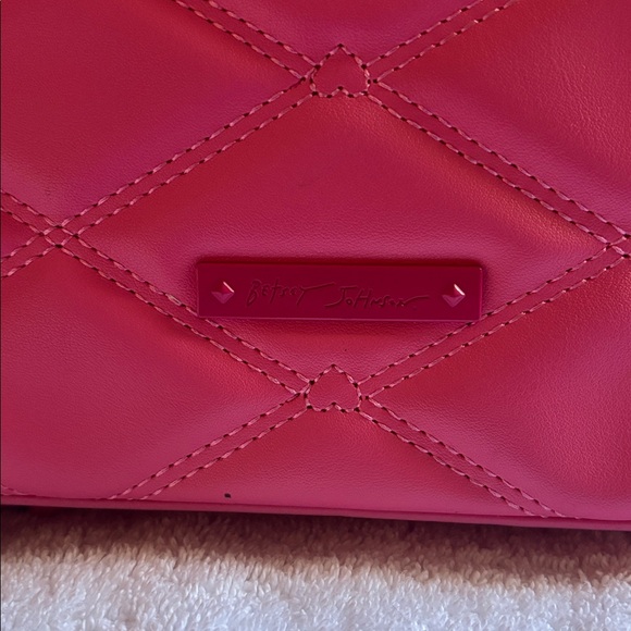 Betsey Johnson Vibrant Pink Quilted Crossbody - Picture 5 of 8